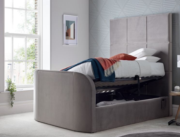 Somerton Grey Upholstered TV King Size Bed Frame Only