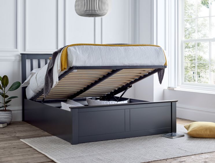 Malmo Beluga Wooden Ottoman Storage Bed - Double Ottoman Only