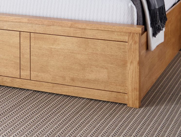 Malmo new oak finish best sale wooden ottoman storage bed