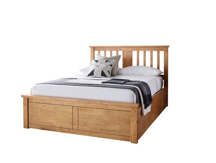 Malmo New Oak Finish Wooden Ottoman Storage Bed - King Size Ottoman Only