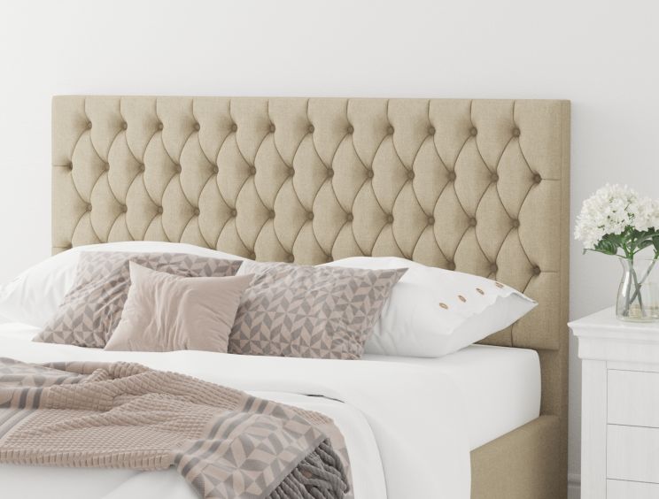Malton Ottoman Eire Linen Natural Compact Double Bed Frame Only