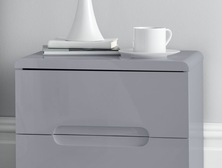 Julian Bowen Manhattan Grey 2 Drawer Bedside Table Only