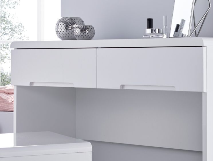 Julian Bowen Manhattan White 2 Drawer Dressing Table With Stool