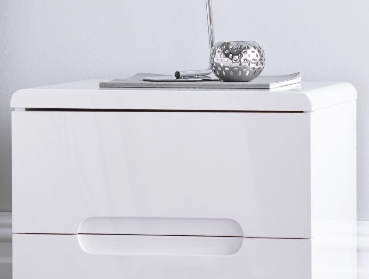 Julian Bowen Manhattan White 2 Drawer Bedside Table Only