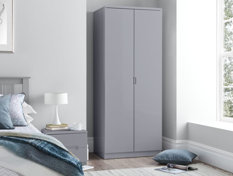 Julian Bowen Manhattan Grey 2 Door Wardrobe Only