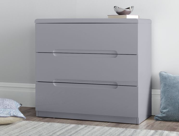 Julian Bowen Manhattan Grey 3 Drawer Chest Only