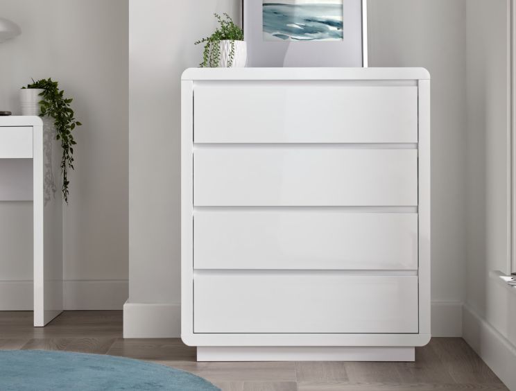 Marlow White High Gloss - 4 Drawer Chest