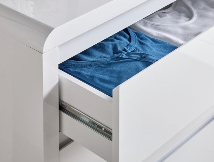 Marlow White High Gloss - 2 Drawer Bedside