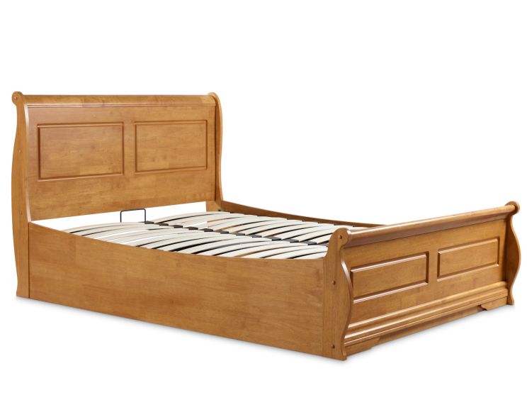 Marseille New Oak Ottoman Bed - Double Bed Frame Only