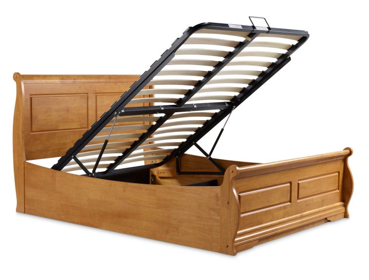 Marseille New Oak Ottoman Bed - Double Bed Frame Only