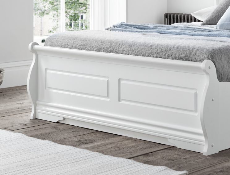 Marseille White Ottoman Bed - Double Bed Frame Only
