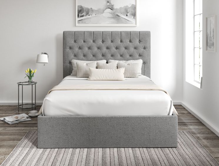 Maxi Arran Pebble Upholstered Ottoman Double Bed Frame Only