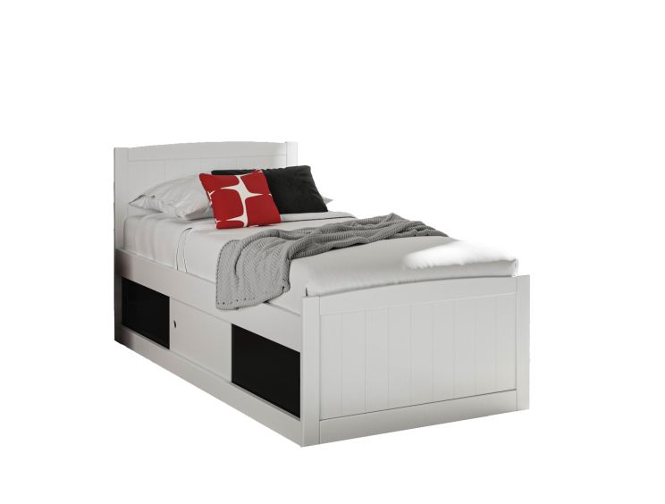 Black full size bed with deals storage