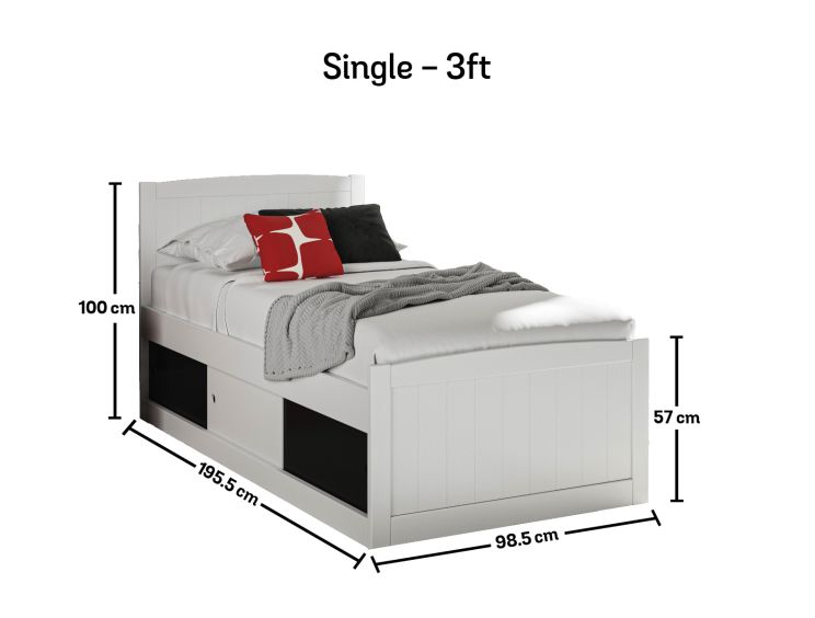 Black bed frame store with storage full