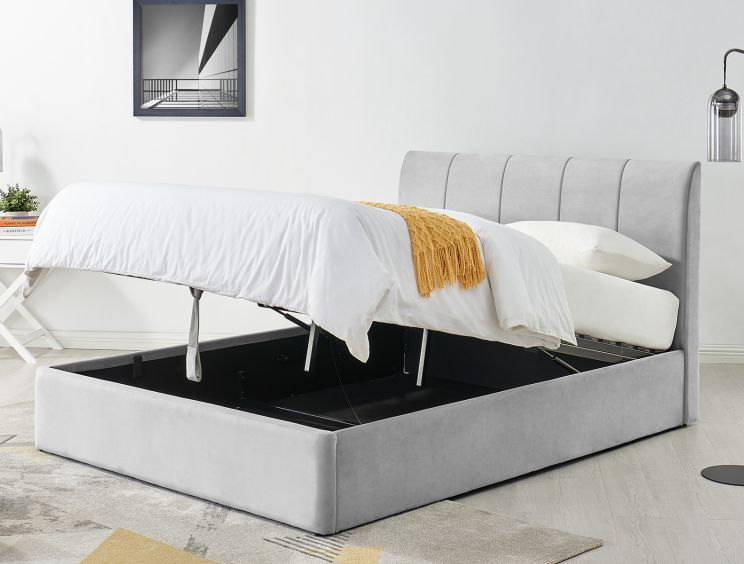 Silver grey double hot sale bed