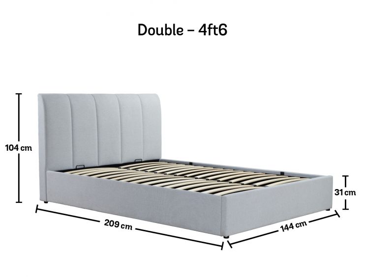 Mayfair Ottoman Shell Upholstered Double Bed Frame Only