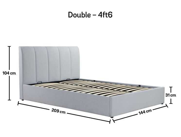 Mayfair Ottoman Shell Upholstered Double Bed Frame Only