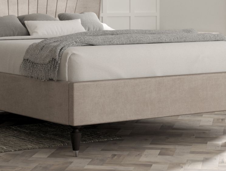 Melbury Upholstered Bed Frame - Compact Double Bed Frame Only - Naples Silver