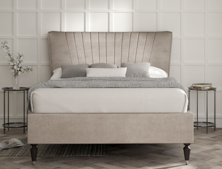 Melbury Upholstered Bed Frame - Compact Double Bed Frame Only - Naples Silver