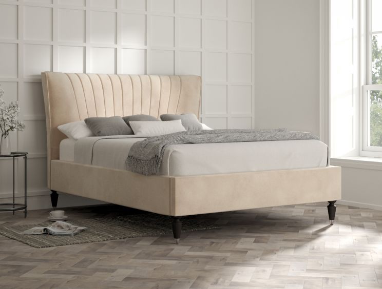Melbury Upholstered Bed Frame - Super King Size Bed Frame Only - Savannah Almond