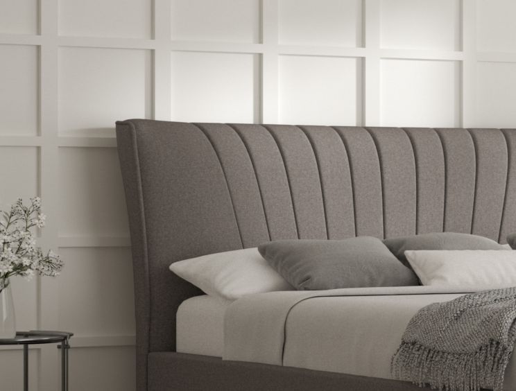 Melbury Upholstered Bed Frame - Double Bed Frame Only - Shetland Mercury