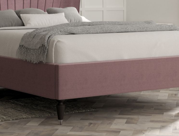 Melbury Upholstered Bed Frame - Compact Double Bed Frame Only - Velvet Lilac