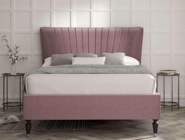 Melbury Upholstered Bed Frame - Double Bed Frame Only - Velvet Lilac