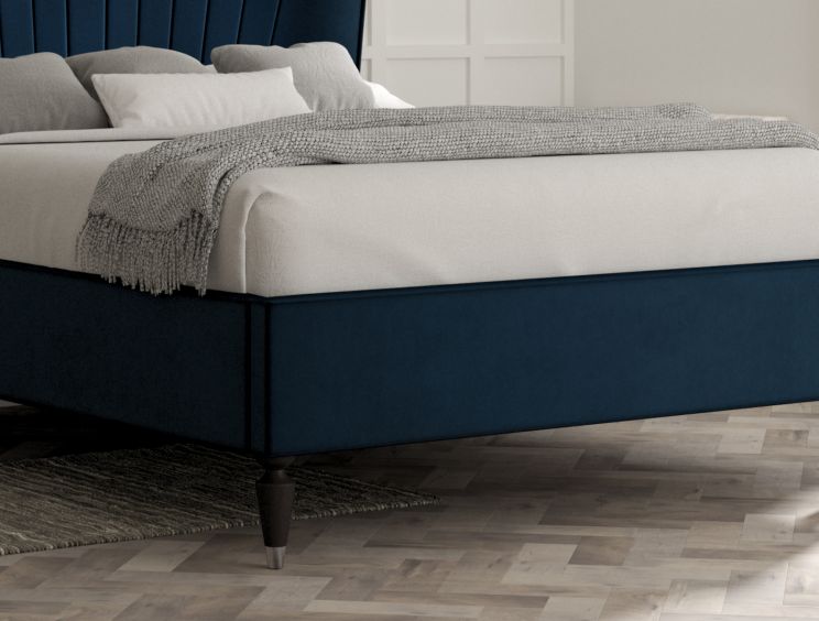 Melbury Upholstered Bed Frame - King Size Bed Frame Only - Velvet Navy