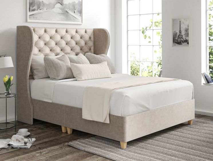 Winged sales queen headboard