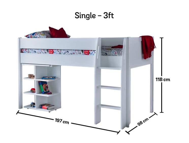 Montana Mid Sleeper Bed Frame Including Desk