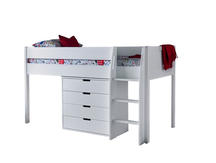 Montana Mid Sleeper Bed Frame Including 4 Drawer Chest