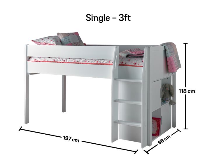 Montana Mid Sleeper Bed Frame Including 2 Door Quad Unit Only