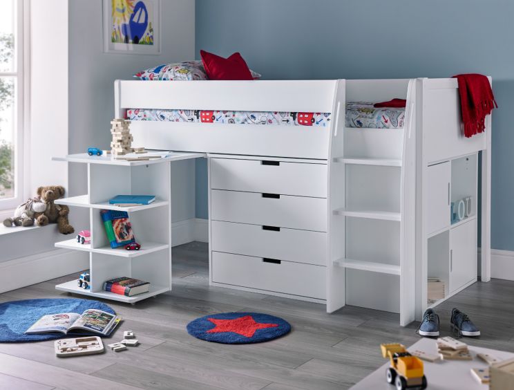 High sleeper sale bed with drawers