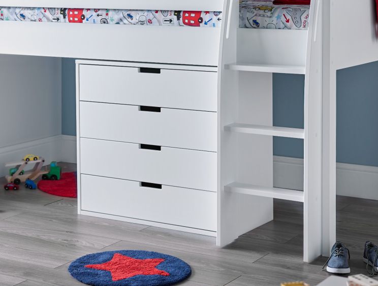 Montana Mid Sleeper Bed Frame Including 4 Drawer Chest