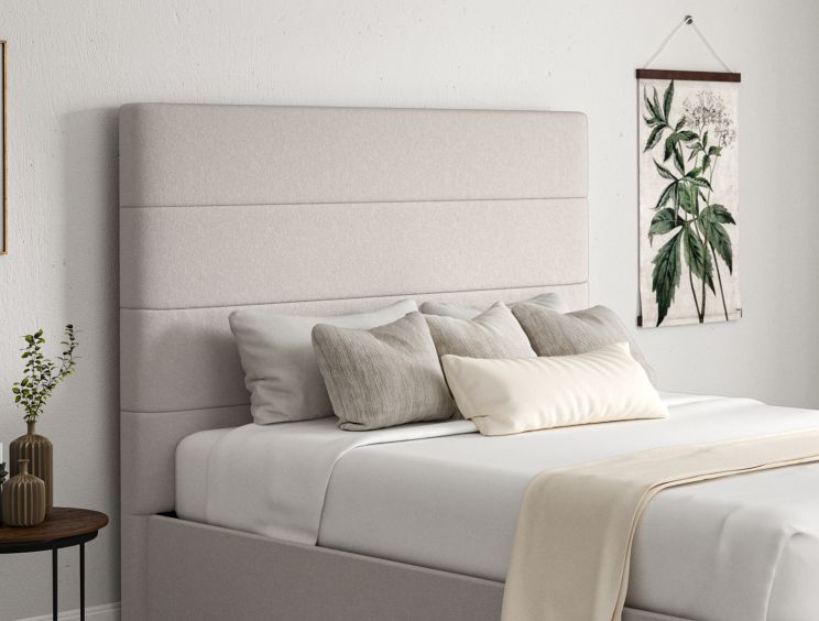 Milano Arran Natural Upholstered Ottoman Double Bed Frame Only