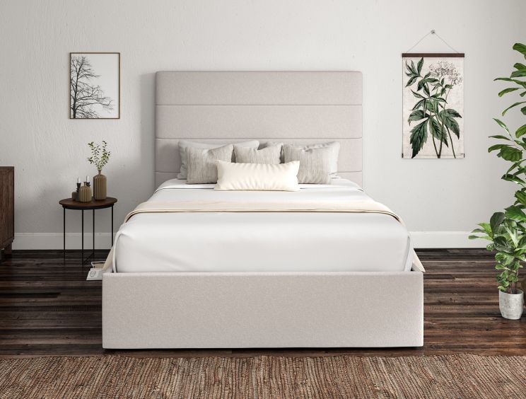 Milano Arran Natural Upholstered Ottoman King Size Bed Frame Only