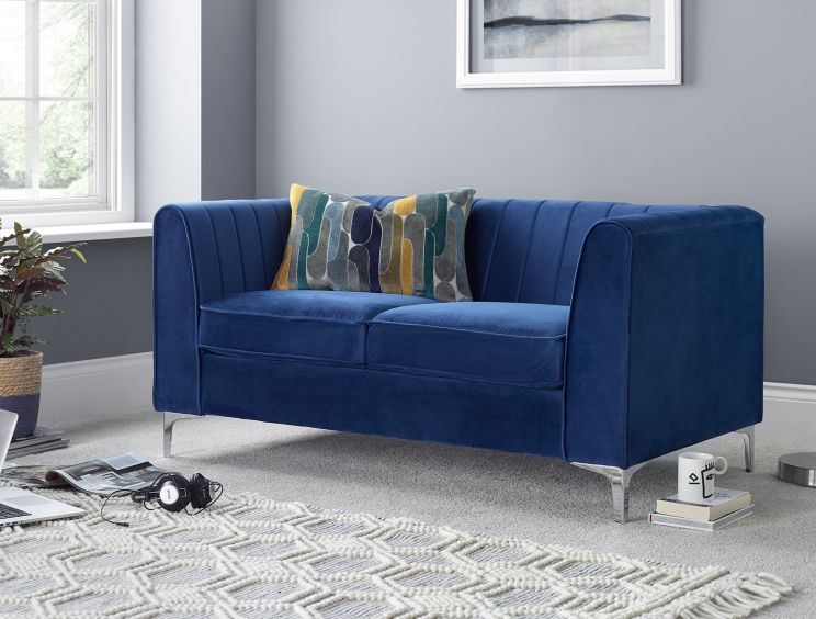 Milano Navy Velvet 2 Seater Sofa