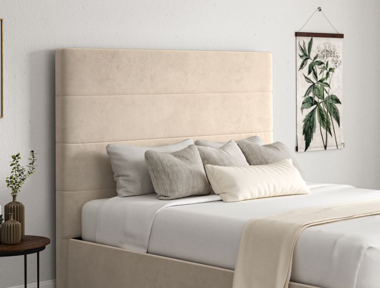 Milano Hugo Ivory Upholstered Ottoman Double Bed Frame Only