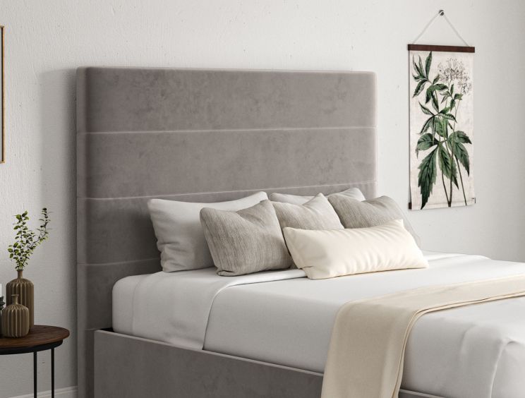Milano Hugo Platinum Upholstered Ottoman King Size Bed Frame Only