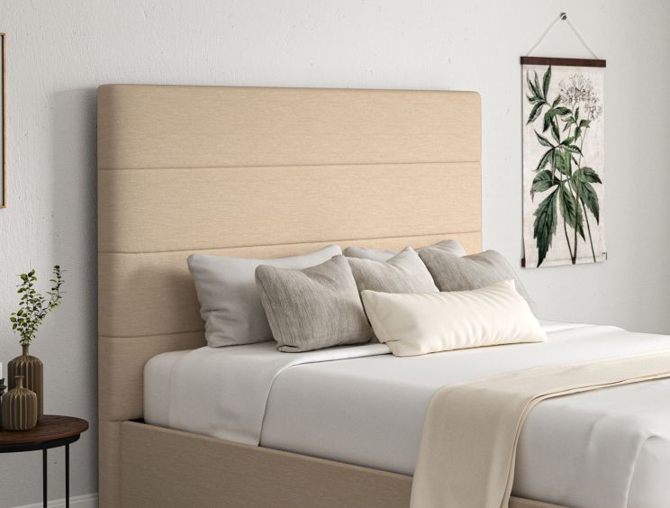 Milano Linea Linen Upholstered Ottoman Double Bed Frame Only