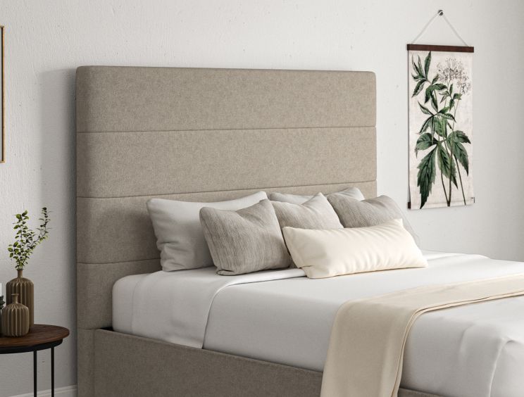 Milano Trebla Flax Upholstered Ottoman Double Bed Frame Only