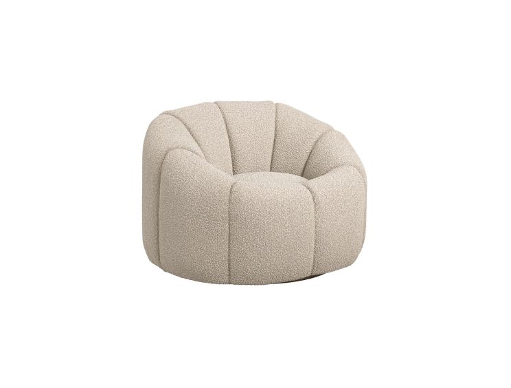 Southwold Buff Boucle Upholstered Swivel Chair