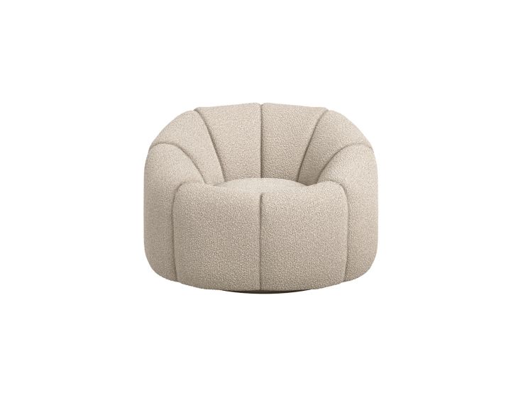 Southwold Buff Boucle Upholstered Swivel Chair