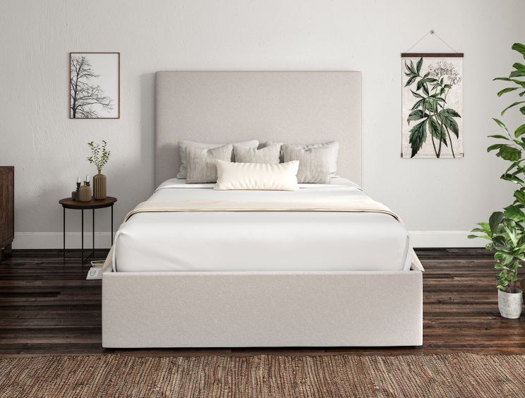 Napoli Arran Natural Upholstered Ottoman Double Bed Frame Only