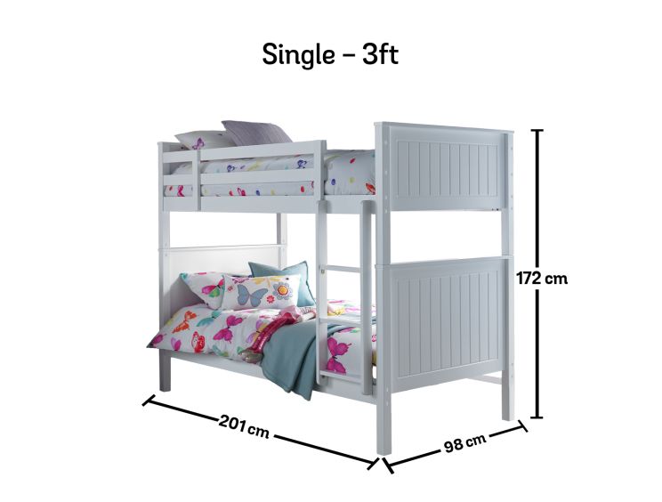 New England White Bunk Bed Frame Only