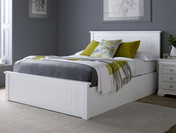White oak outlet ottoman bed