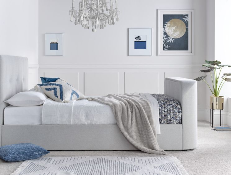 Olivia Upholstered TV Bed Shell - Double Size Bed Frame Only