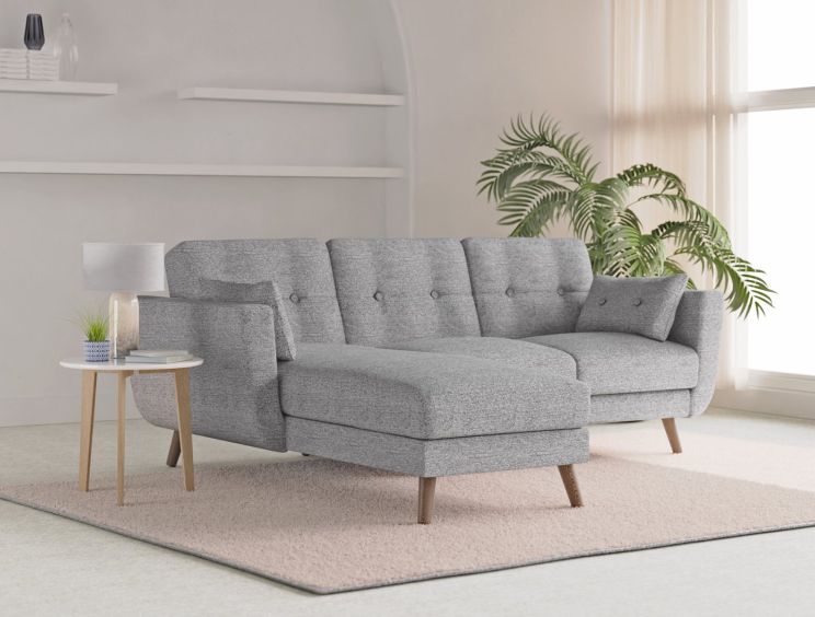 Saltaire Light Grey Corner Sofa Bed time4sleep