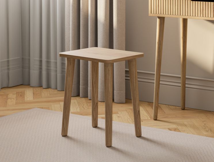 Oslo 1 Drawer Oak Finish Dressing Table and Stool Including Mirror
