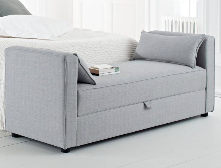 Ascot Upholstered Ottoman Seat - Harbour Silver